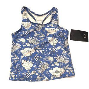 GAP Kids Racerback Tank Top Floral Blue Small 6-7